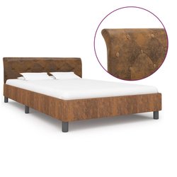 Bettgestell Braun Wildleder-Optik 120  200 cm