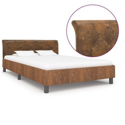 Bettgestell Braun Wildleder-Optik 140  200 cm