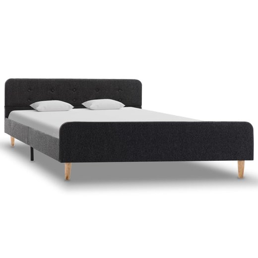 Bettgestell Dunkelgrau Sackleinen 140x200 cm