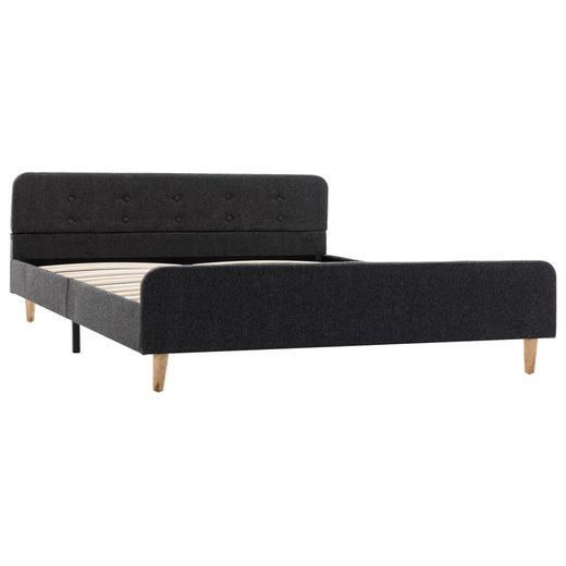 Bettgestell Dunkelgrau Sackleinen 140x200 cm