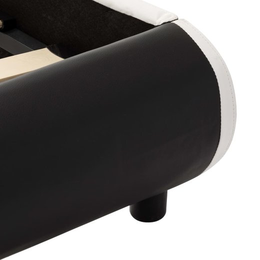 Bettgestell mit LED Schwarz Kunstleder 90x200 cm