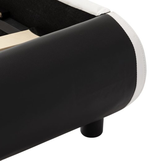 Bettgestell mit LED Schwarz Kunstleder 100  200 cm