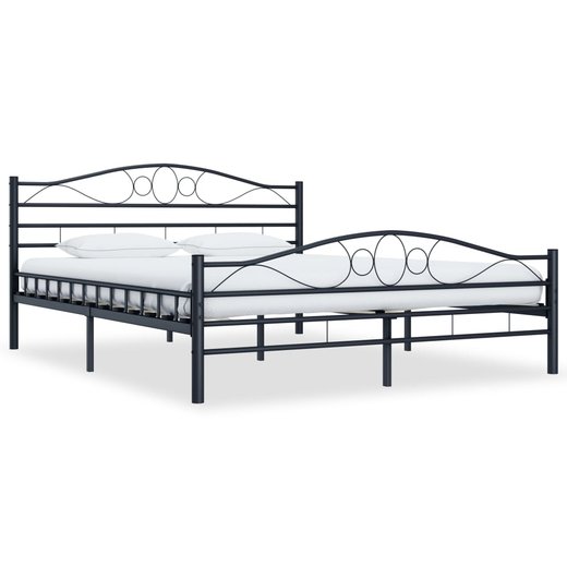Bettgestell Schwarz Stahl 180200 cm