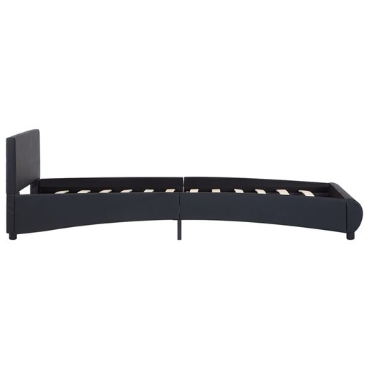 Bettgestell mit LED Schwarz Kunstleder 90 x 200 cm