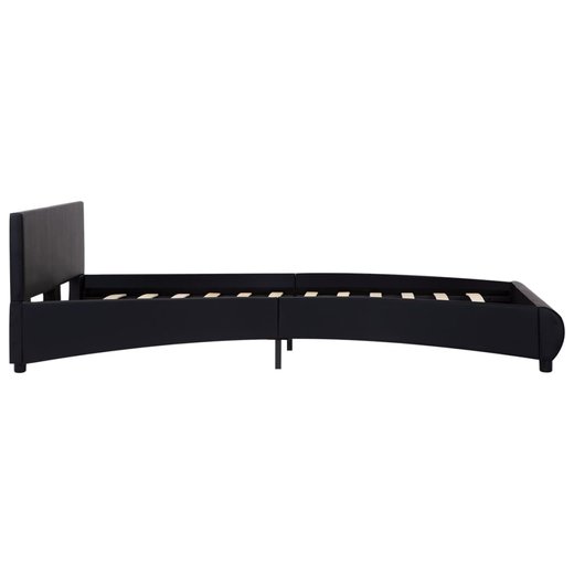Bettgestell mit LED Schwarz Kunstleder 120 x 200 cm