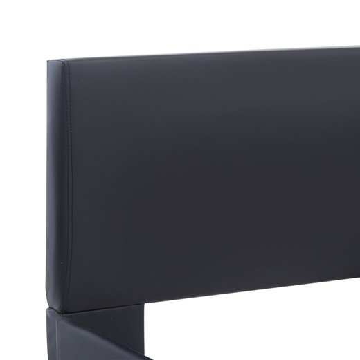 Bettgestell mit LED Schwarz Kunstleder 120 x 200 cm