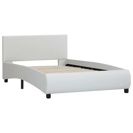 Bettgestell mit LED Wei Kunstleder 90 x 200 cm