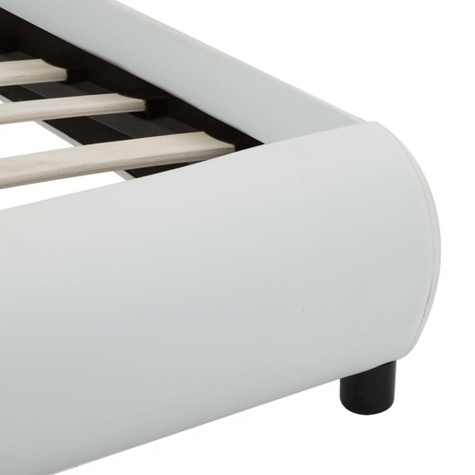 Bettgestell mit LED Wei Kunstleder 90 x 200 cm