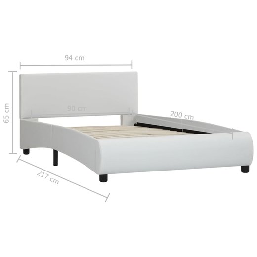 Bettgestell mit LED Wei Kunstleder 90 x 200 cm