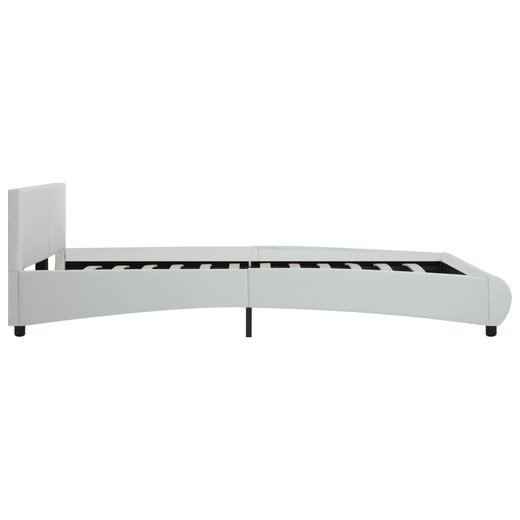 Bettgestell mit LED Wei Kunstleder 160 x 200 cm