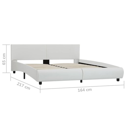 Bettgestell mit LED Wei Kunstleder 160 x 200 cm