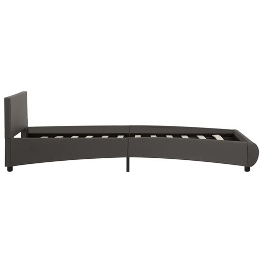 Bettgestell mit LED Grau Kunstleder 90 x 200 cm