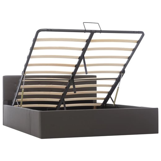 Stauraumbett Hydraulisch Grau Kunstleder 140�200 cm