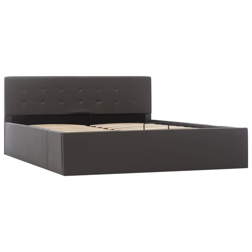 Stauraumbett Hydraulisch Grau Kunstleder 140�200 cm