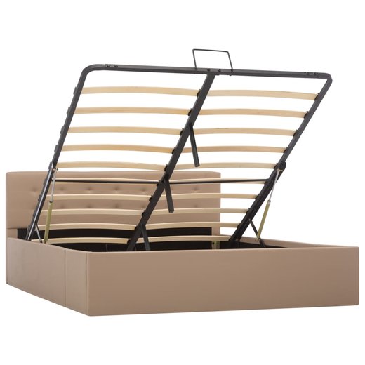 Stauraumbett Hydraulisch Cappuccino-Braun Kunstleder 140200 cm