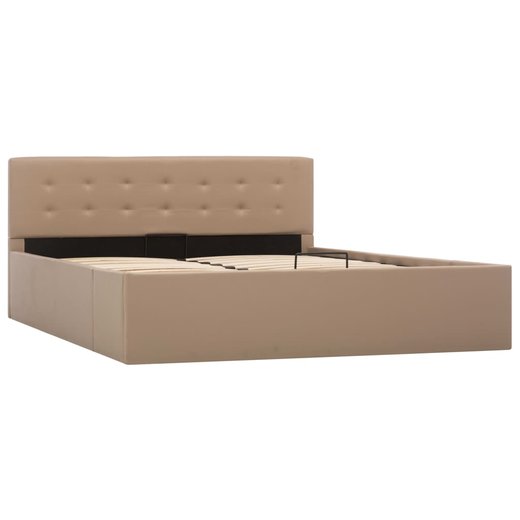 Stauraumbett Hydraulisch Cappuccino-Braun Kunstleder 140200 cm