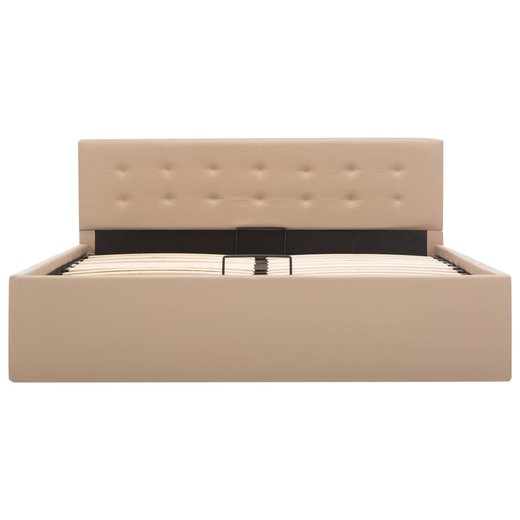 Stauraumbett Hydraulisch Cappuccino-Braun Kunstleder 140200 cm