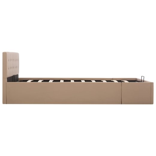 Stauraumbett Hydraulisch Cappuccino-Braun Kunstleder 140200 cm