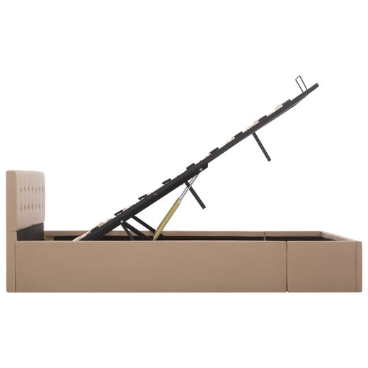 Stauraumbett Hydraulisch Cappuccino-Braun Kunstleder 140200 cm