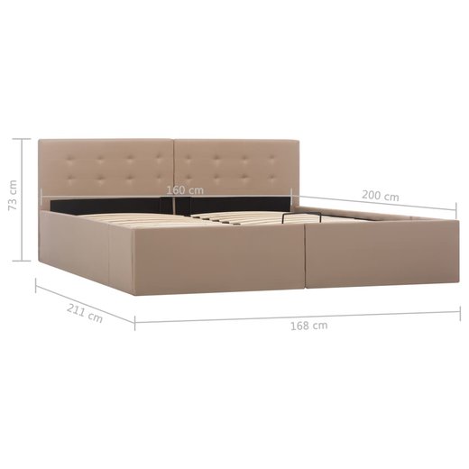 Stauraumbett Hydraulisch Cappuccino-Braun Kunstleder 160200 cm