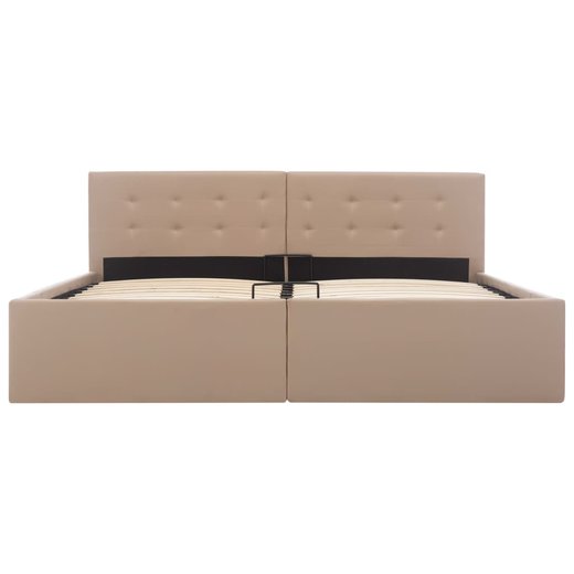 Stauraumbett Hydraulisch Cappuccino-Braun Kunstleder 160200 cm