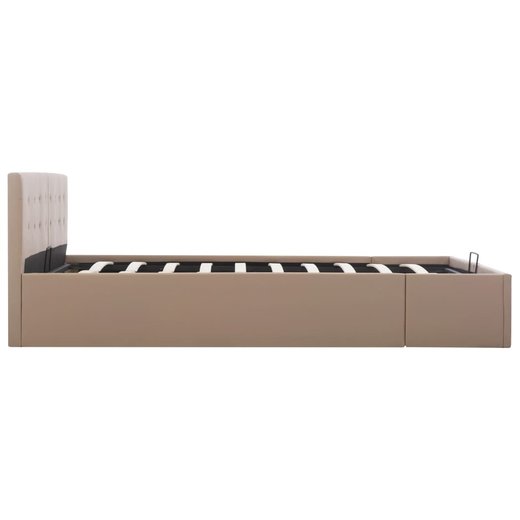 Stauraumbett Hydraulisch Cappuccino-Braun Kunstleder 160200 cm