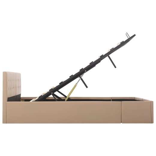 Stauraumbett Hydraulisch Cappuccino-Braun Kunstleder 160200 cm