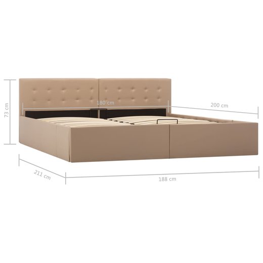Stauraumbett Hydraulisch Cappuccino-Braun Kunstleder 180200 cm