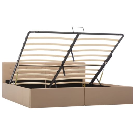 Stauraumbett Hydraulisch Cappuccino-Braun Kunstleder 180200 cm