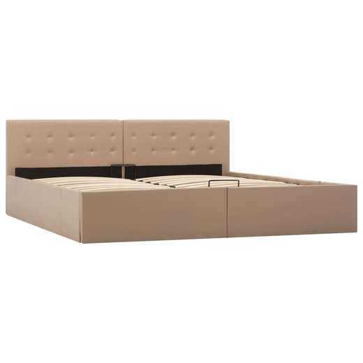 Stauraumbett Hydraulisch Cappuccino-Braun Kunstleder 180200 cm
