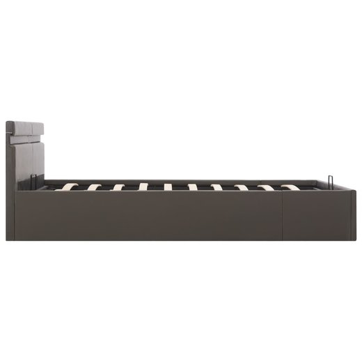 Stauraumbett Hydraulisch mit LED Grau Kunstleder 180200 cm
