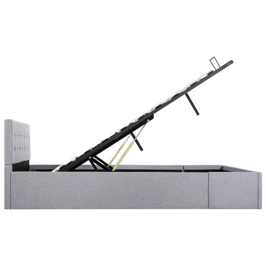 Stauraumbett Hydraulisch Hellgrau Stoff 140200 cm