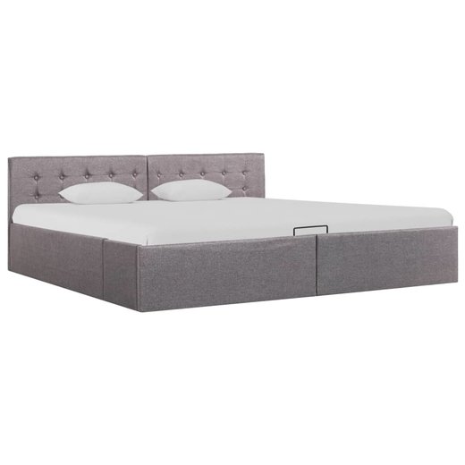 Stauraumbett Hydraulisch Taupe Stoff 180200 cm