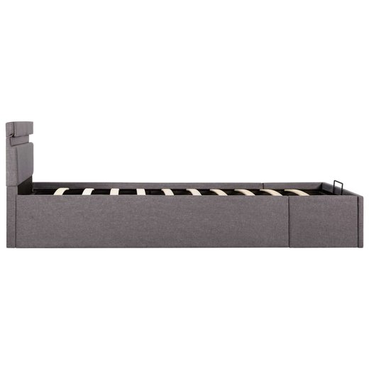 Stauraumbett Hydraulisch mit LED Taupe Stoff 100200 cm