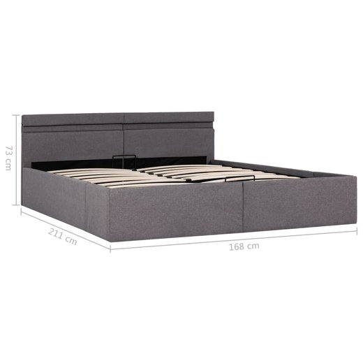 Stauraumbett Hydraulisch mit LED Taupe Stoff 160200 cm