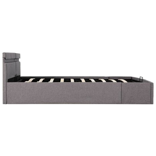 Stauraumbett Hydraulisch mit LED Taupe Stoff 160200 cm