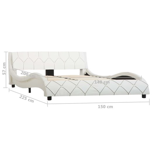 Bettgestell Wei Kunstleder 140200 cm