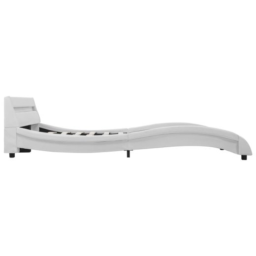 Bettgestell mit LED Wei Kunstleder 140 x 200 cm