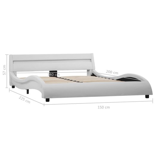 Bettgestell mit LED Wei Kunstleder 140 x 200 cm