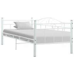 Tagesbett-Rahmen Weiß Metall 90×200 cm