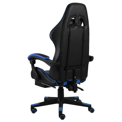 Gaming-Stuhl mit Fusttze Schwarz und Blau Kunstleder