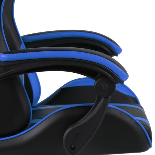 Gaming-Stuhl mit Fusttze Schwarz und Blau Kunstleder