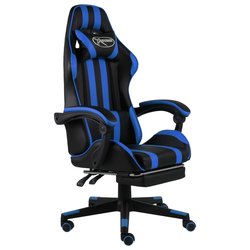 Gaming-Stuhl mit Fusttze Schwarz und Blau Kunstleder