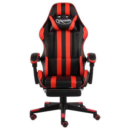 Gaming-Stuhl mit Fusttze Schwarz und Rot Kunstleder