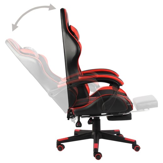 Gaming-Stuhl mit Fusttze Schwarz und Rot Kunstleder