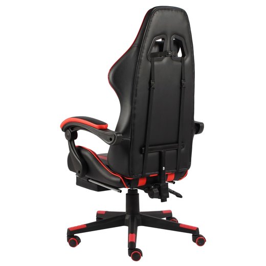 Gaming-Stuhl mit Fusttze Schwarz und Rot Kunstleder