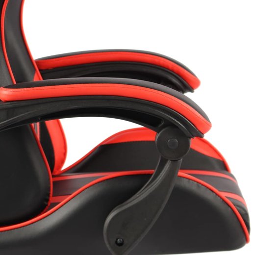 Gaming-Stuhl mit Fusttze Schwarz und Rot Kunstleder