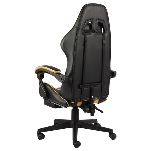 Gaming-Stuhl mit Fusttze Schwarz und Golden Kunstleder