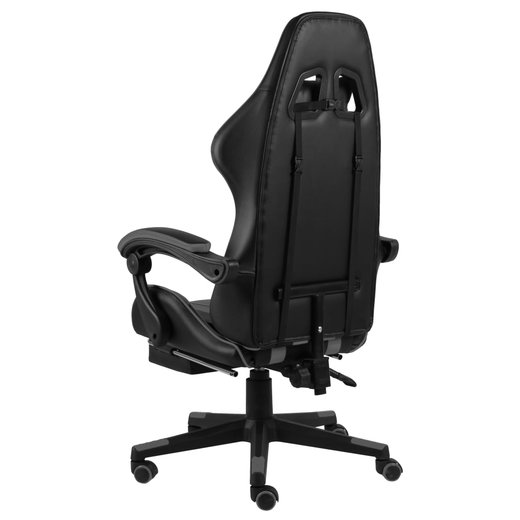 Gaming-Stuhl mit Fusttze Schwarz und Grau Kunstleder