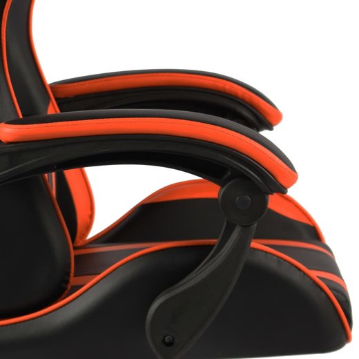 Gaming-Stuhl mit Fusttze Schwarz und Orange Kunstleder